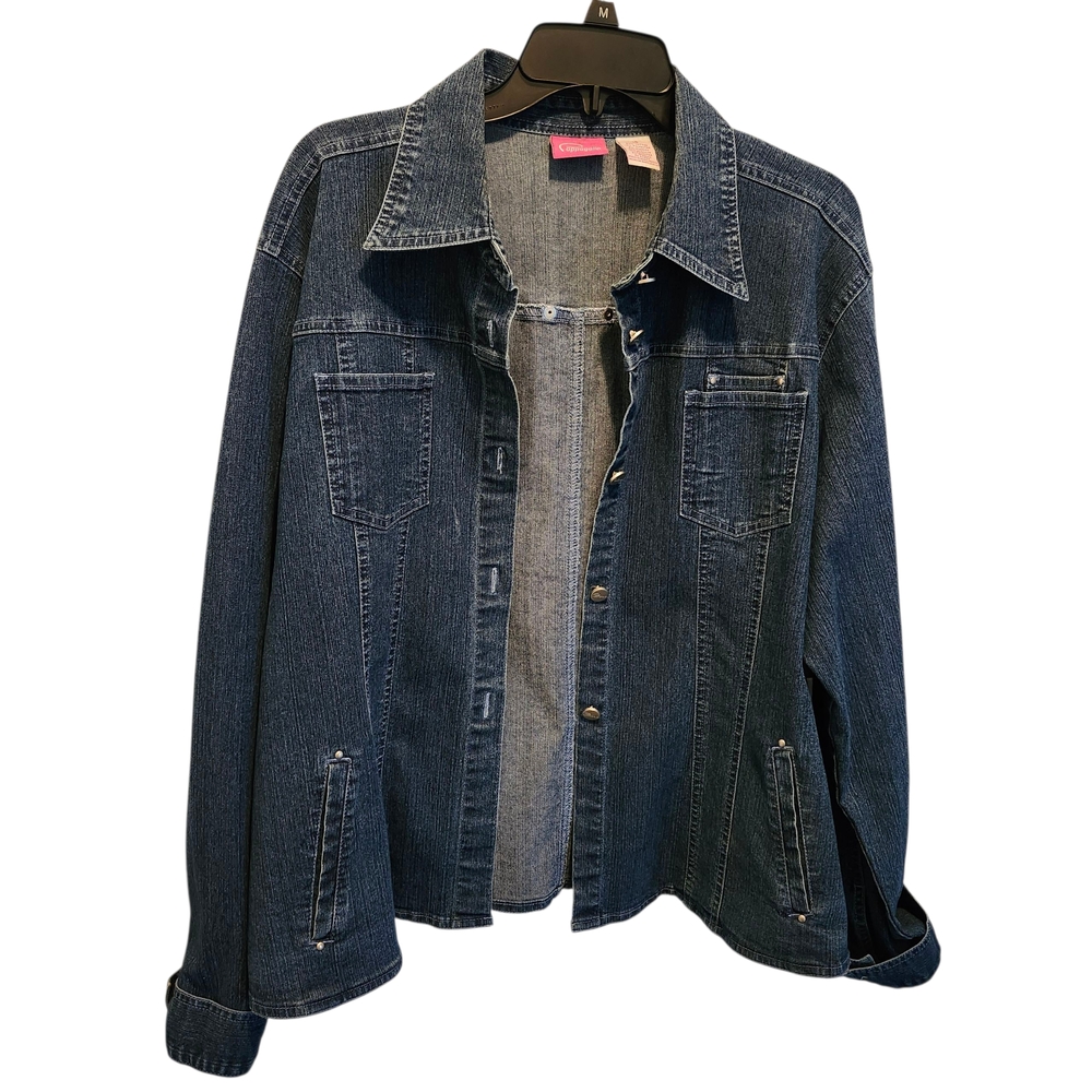 Womens Pappagallo Jean Jacket Sz 16 Coastal Cowgirl Country Western